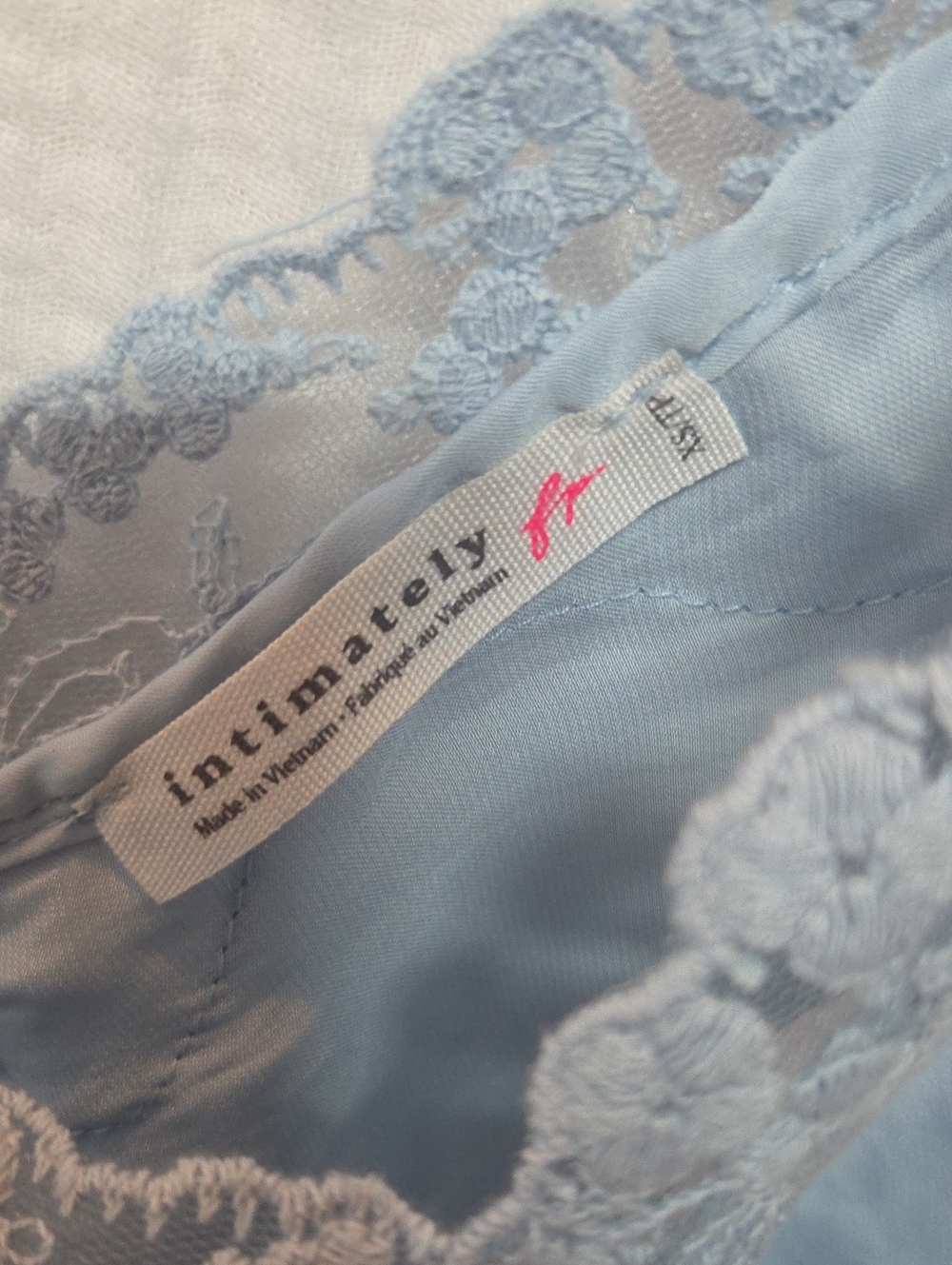 NWT Free People Delicate Lace-Trim Cami Tank Top - Sky Blue - XS - Picture 8 of 9